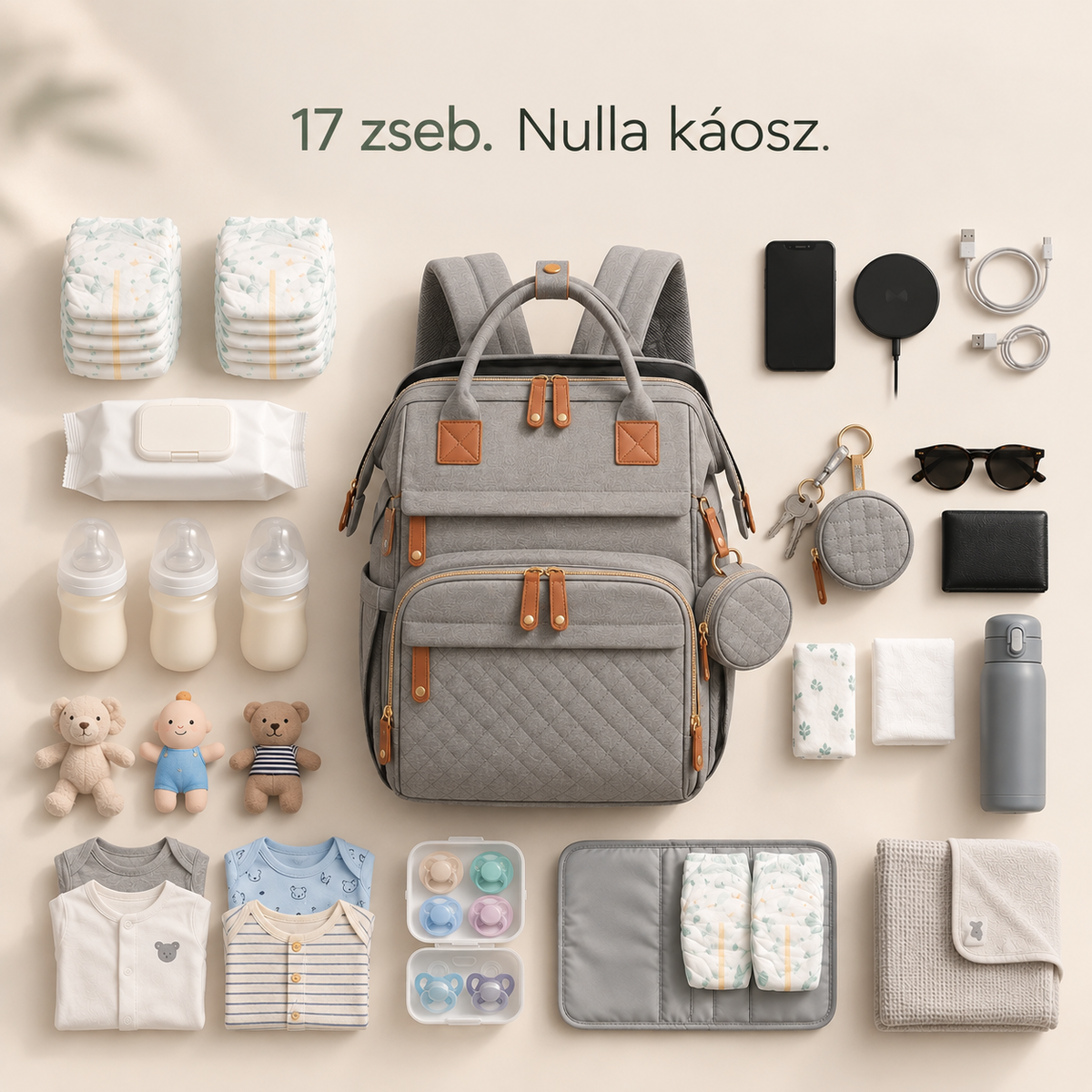 PilleKuckó™ - a fekvőhellyé nyitható pelenkázótáska